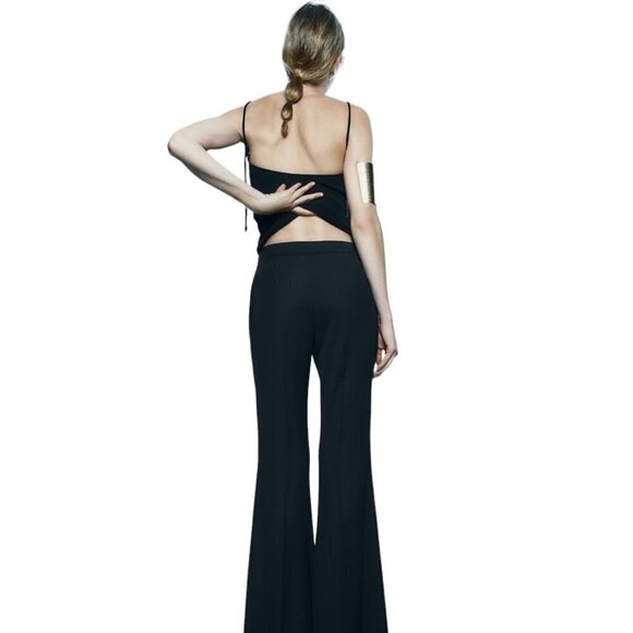 ZARA FLARED FLOWING TROUSERS BLACK SIZE L | 3638/657 - Picture 2 of 5